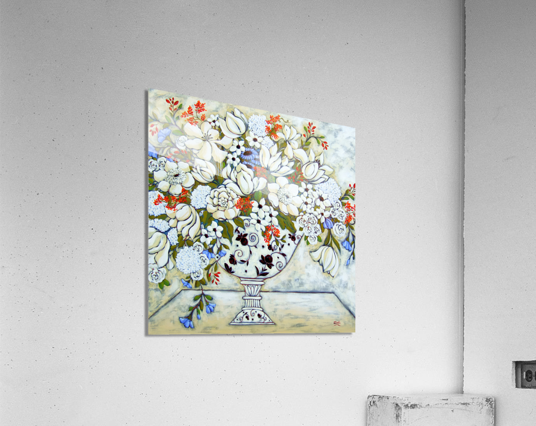 White Tulips and Peonies Acrylic Print