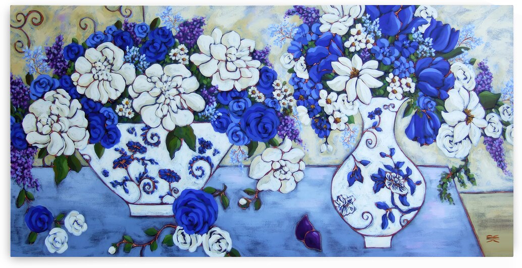 Blue and White Still Life by Karen Rieger
