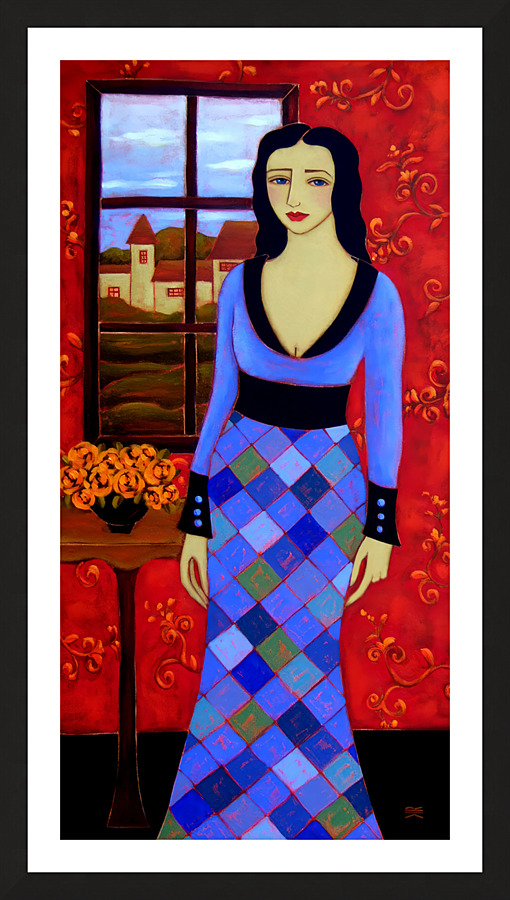 Blue Harlequin Picture Frame print