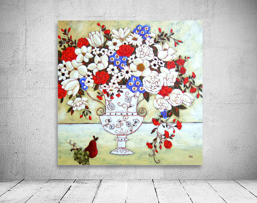 Blooms with Ivory Vase and Pear Wall Preview