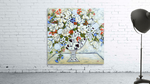 White Tulips and Peonies Wall Preview